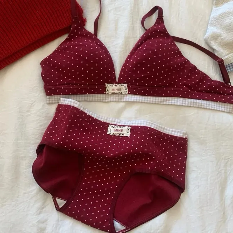 Lucky Red Underwear Set Women Cotton Push Up Bra Boost Bust Tightening Lingerie Hot Sale Comfort Breathable Bestseller 32-38 Set