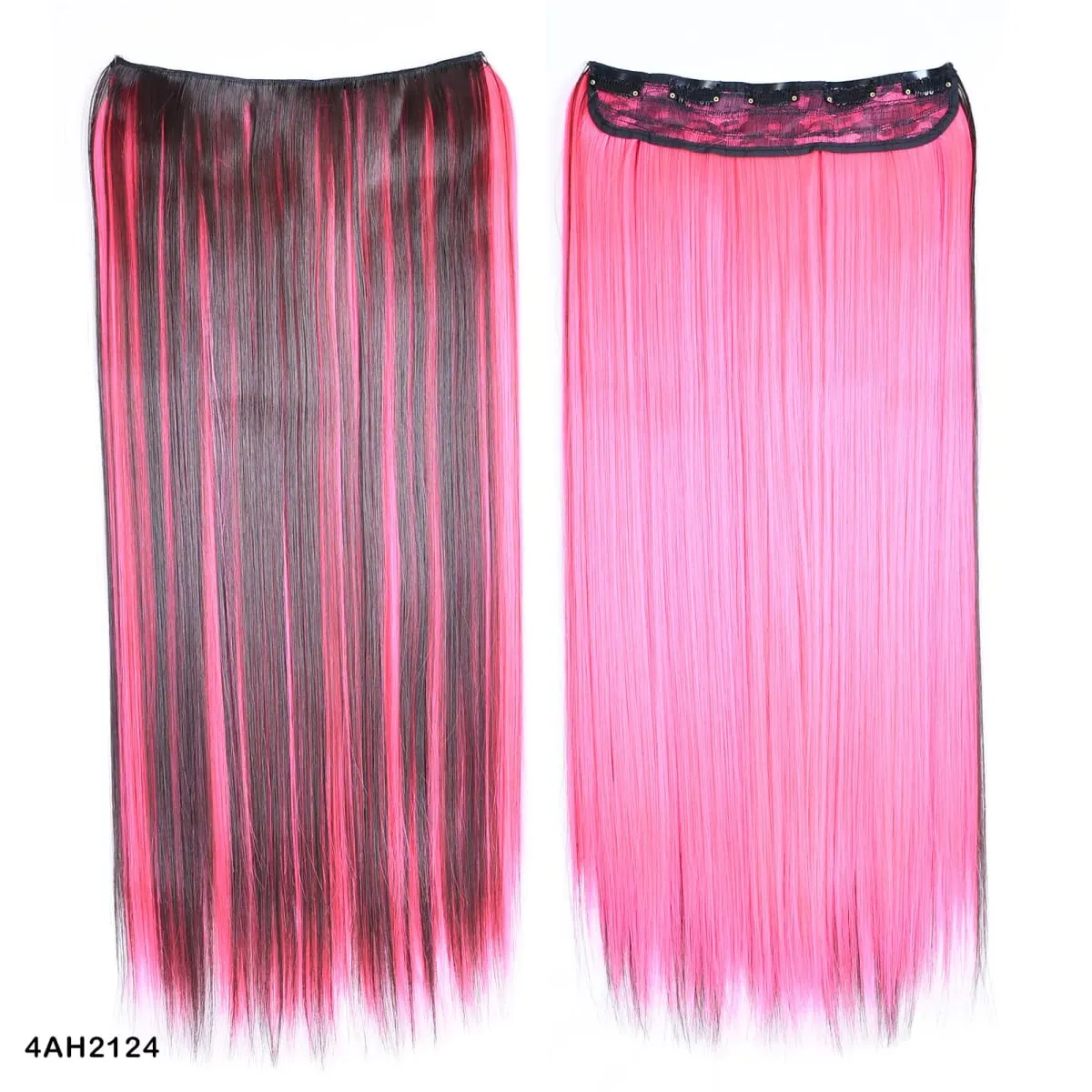 Jeedou Piano Color Hairpiece Clip-In Hair Extension 5-Clips One Piece Long Straight Synthetic Hair For Girls Ladies Daily Use