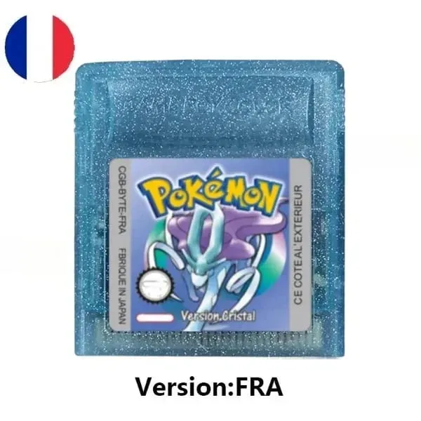 Cartouche de jeu vidéo Pokemon 16 bits, plusieurs styles, rouge, bleu, cristal, doré, vert, argent, jaune, carte de Console GB/SP