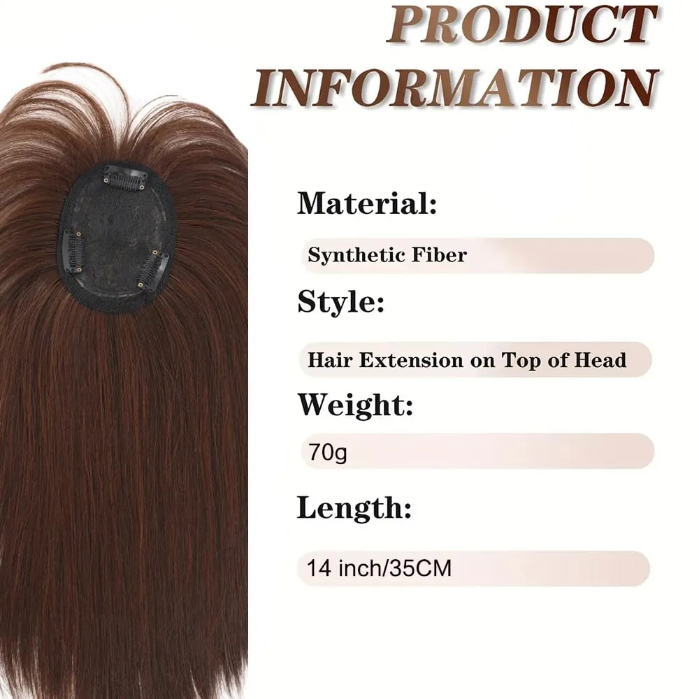 Synthetic Hair Topper With Bangs Invisible 3D Hair Toupee Hairpieces Top Hair Closures for Men and Women