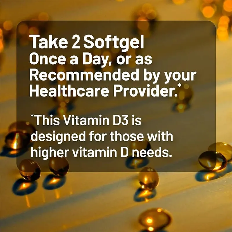 Vitamin D3 10 000 IU Softgels - Supports The Immune System Bone and Muscle Health Promotes Dental Health Non-GMO Gluten-free