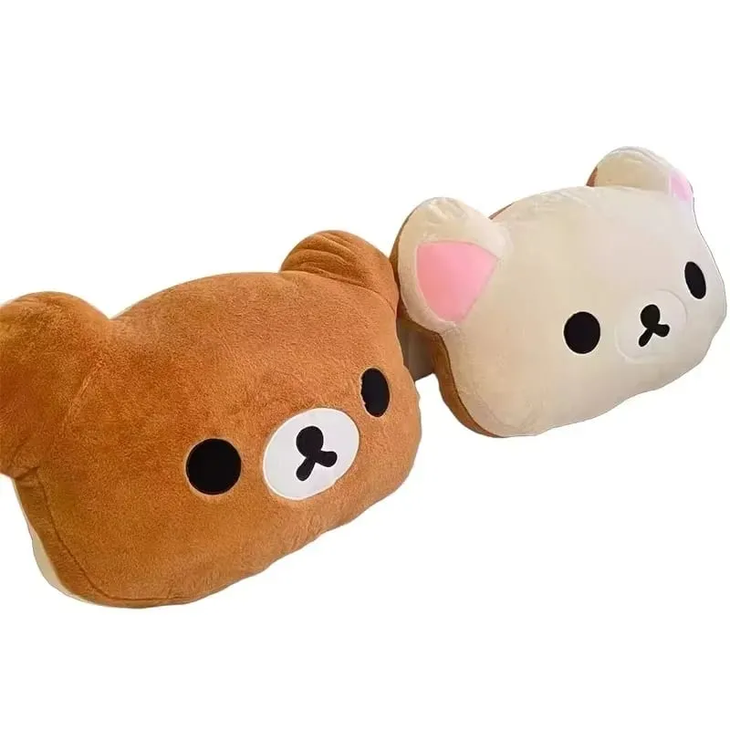 Rilakkuma Bear Plush Pillow Dual Sided Large Soft Bedside Cushion Nap Pillow Dormitory Stuffed Doll Birthday Gifts For Fan