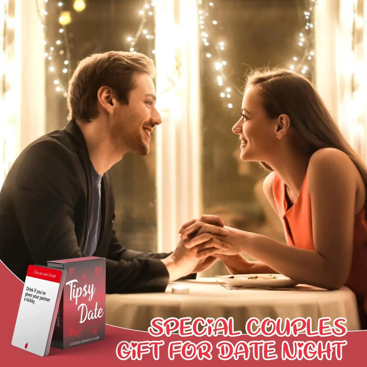 50 pcs Tipsy Date Drinking Card Game for Couple Dates Friends Gatherings Valentine's Day gift
