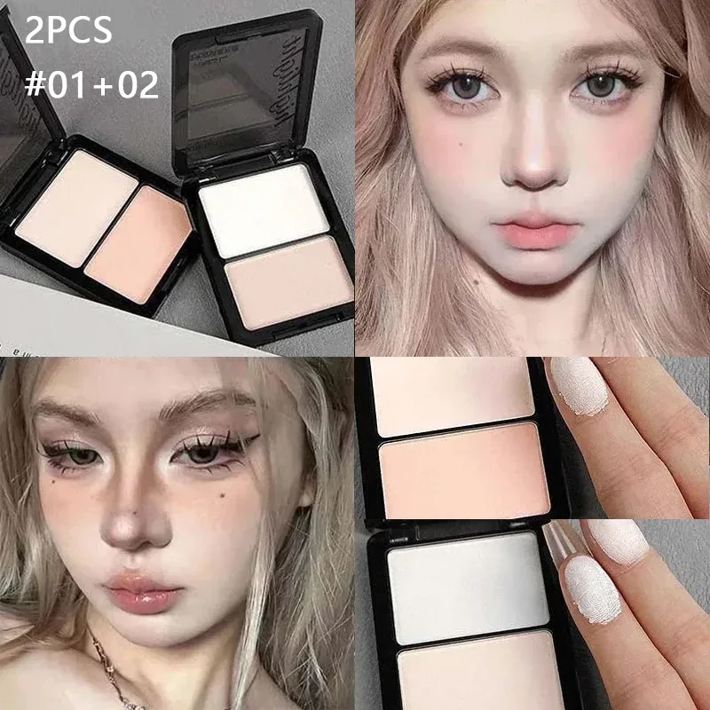 Two Color Highlight & Eye Shadow Powder Delicate Natural Lightweight Matte Finish Eyeshadow Soft Focus Face Brightening Makeup