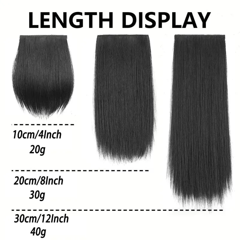 2pcs Synthetic Overhead Hair Clip Style Hair Invisible Extension Increases Hair Volume Hair The Top of Hairpiece for Women