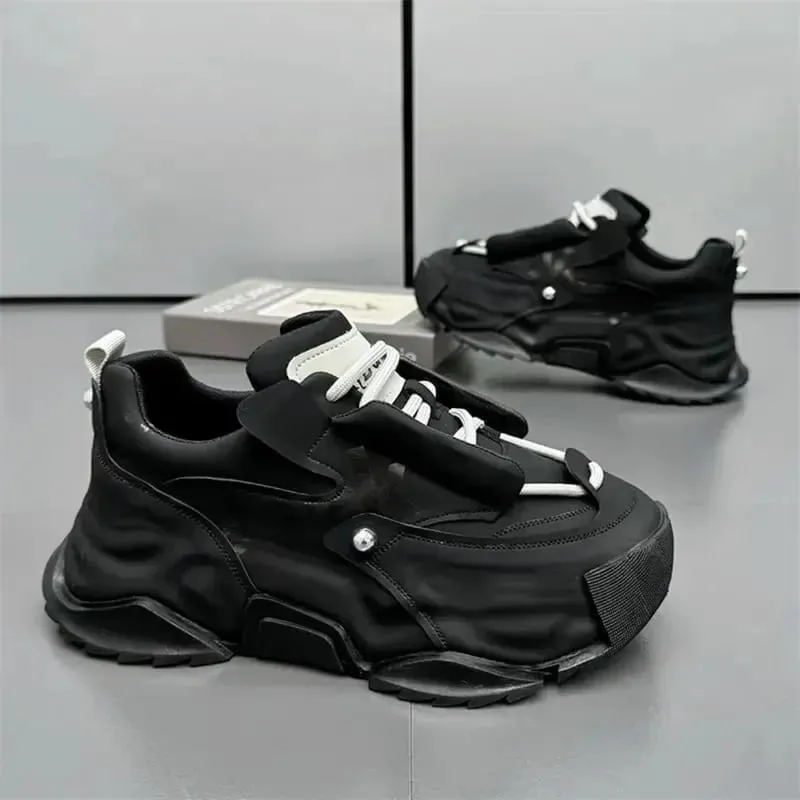 Tênis de plataforma para homens designer de moda sapatos de couro casuais para homem chunky altura aumentada tênis masculino zapatillas hombre