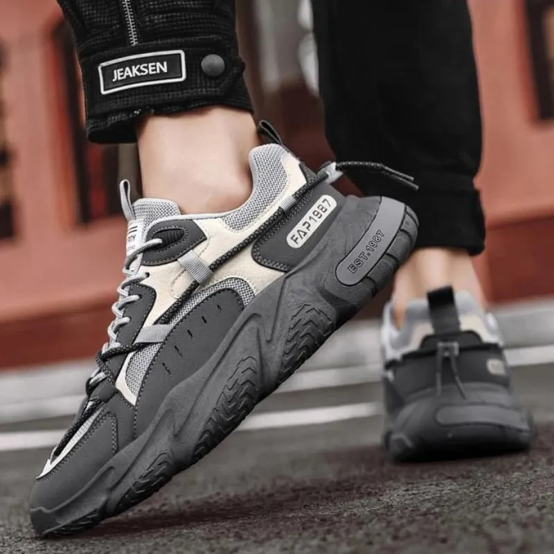 Men's Shoes 2026 New Mesh Outdoor Running Shoes Lace Up Height Increase Non Slip Vulcanized Shoes Hot Sale Fashion Men Sneakers