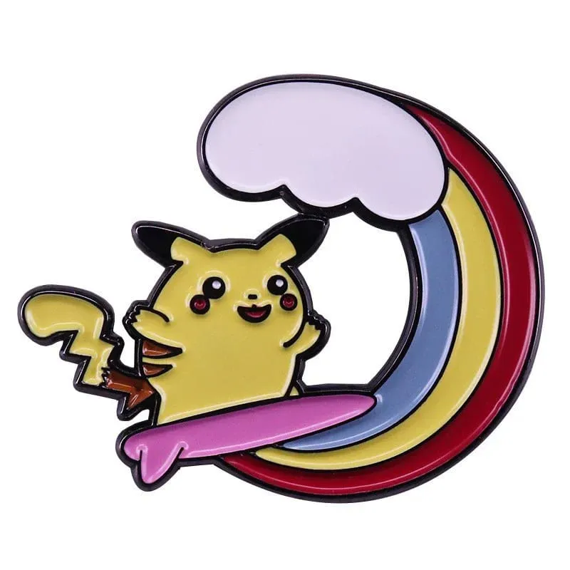 Cute Cartoon Pokemon Pikachu Lapel Pins for Backpack Enamel Pin Badges Brooch for Clothes Fashion Jewelry Holiday Gifts