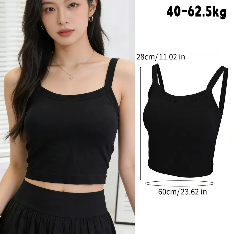 Sleeveless Women Tank Tops with Breast Pads Summer Sexy Slim Crop Top Basic T-shirt Vest Lingerie Bras Tube Tops Hot Underwear