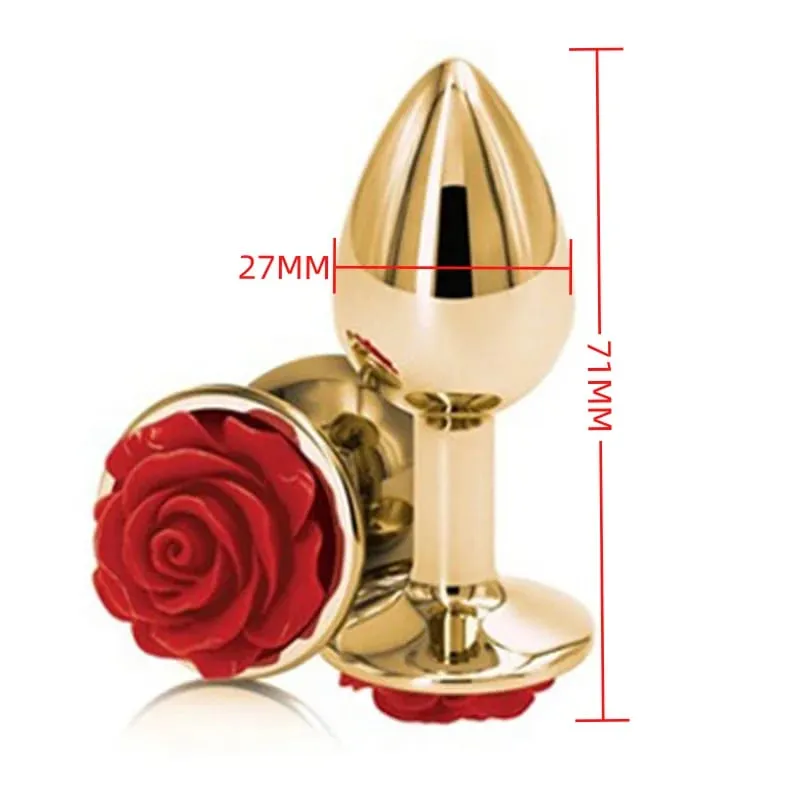 Perline anali in metallo di piccole dimensioni Butt Plug Mini Arcobaleno Butt plug in oro rosa Gioielli in cristallo Trainer Dildo anale Masturbazione Giocattolo del sesso