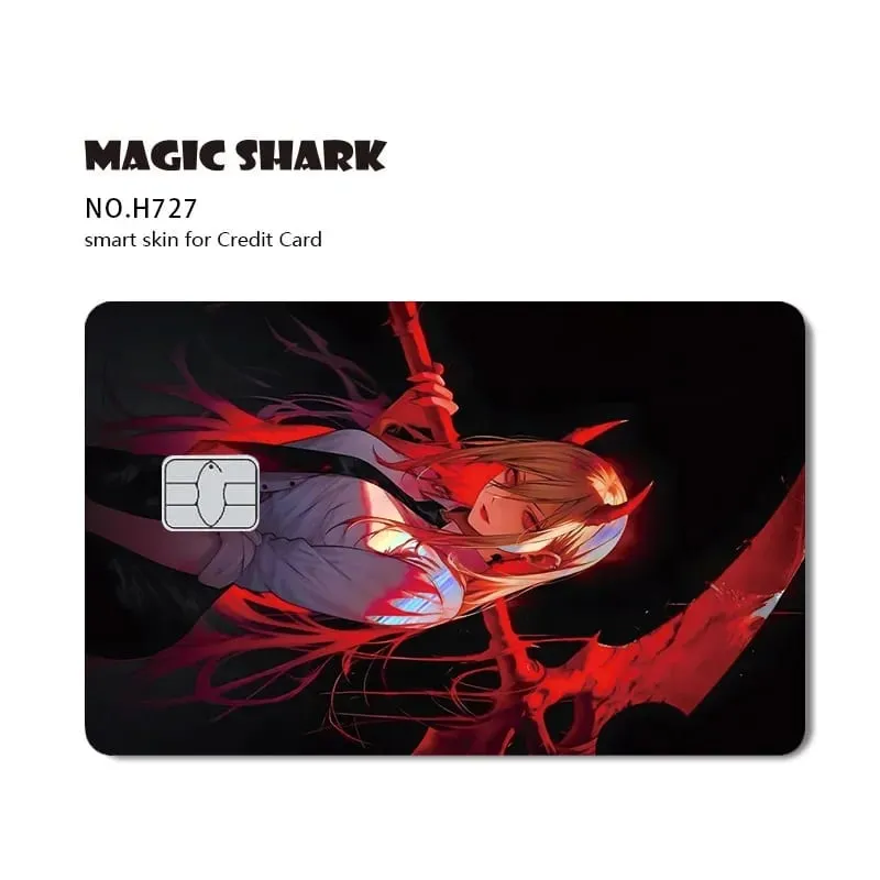 Magic Shark Cool Anime Cool Holographic Laser Shinny Film Skin Sticker Cover for Bank Credit Debit Card