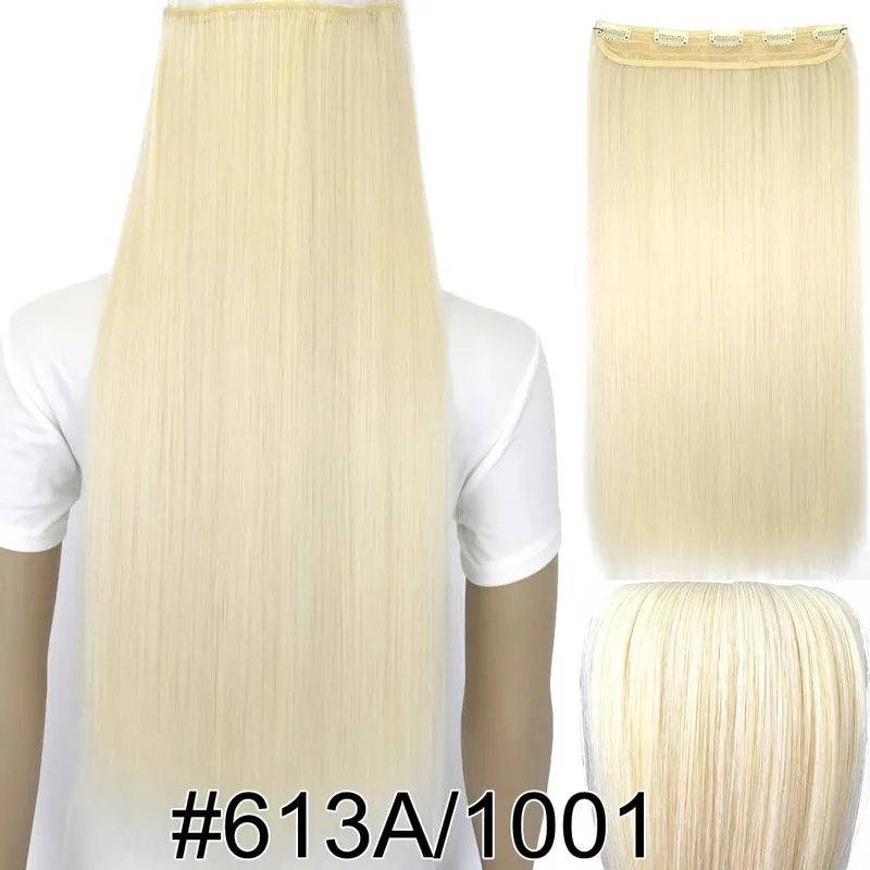 合成繊維耐熱 120gr ストレート 5 クリップオンクリップインヘアエクステンション 5006