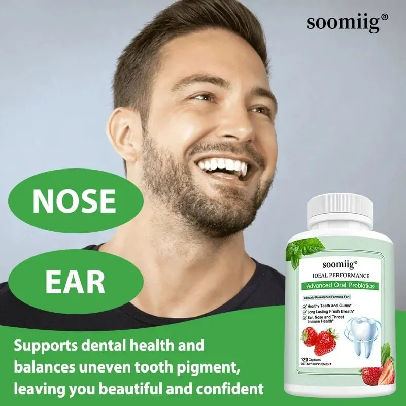 Advanced Oral Probiotics for Teeth Health & Fresh Breath - Chewable Probiotics for Oral Bad Breath 30/60/120 Capsules