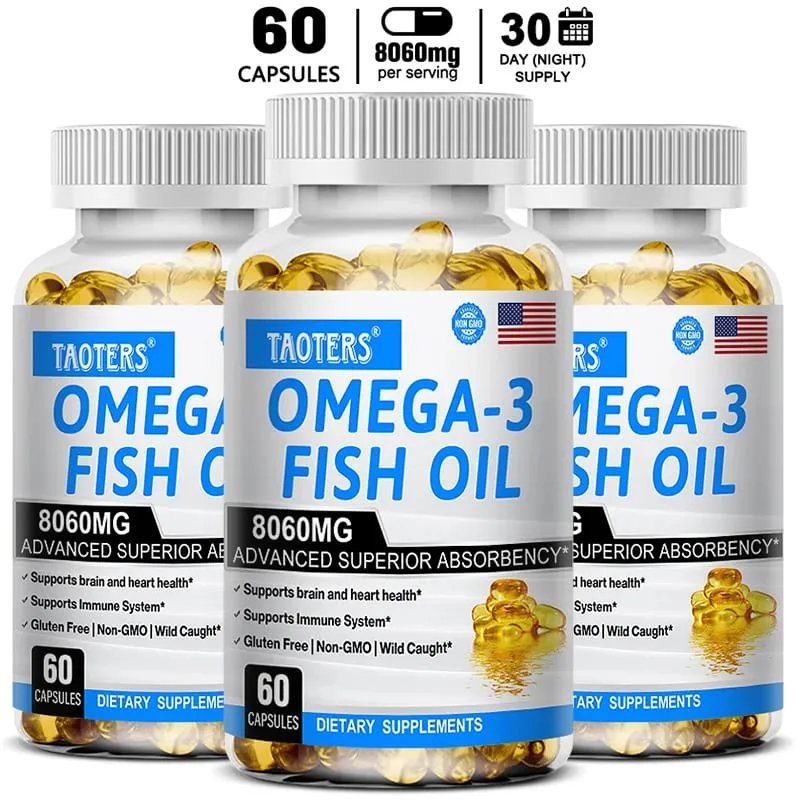 Omega-3 & EPA DHA – Heart Health Brain Health Inflammation Health Support Gluten-Free Easy To Swallow
