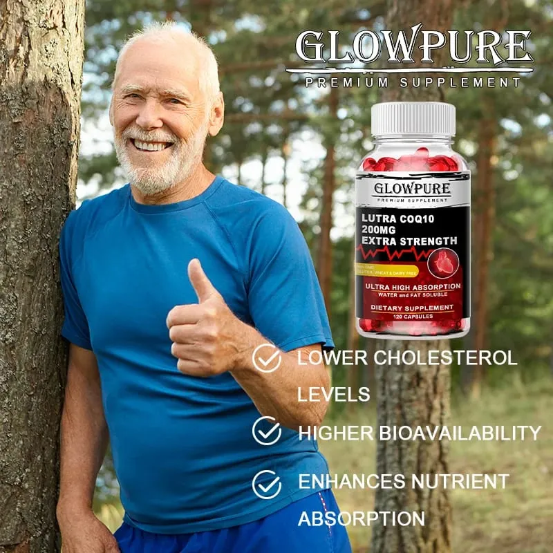 Ubiquinol CoQ10 200 mg Softgel for Heart Health and Cholesterol Support Energy Production - Super Absorption Antioxidant