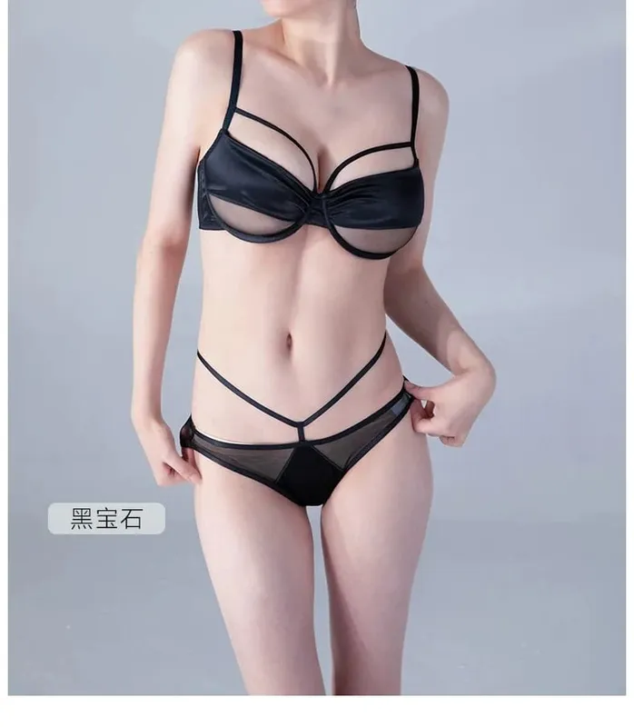 Set Pakaian Dalam Pelangsingan Cawan Nipis Baharu Wanita Lembut Underwire Tekan Ke Atas Kesan Meminimumkan Mengumpul Bonjolan Sebelah Anti Kendur Lembut — image 9