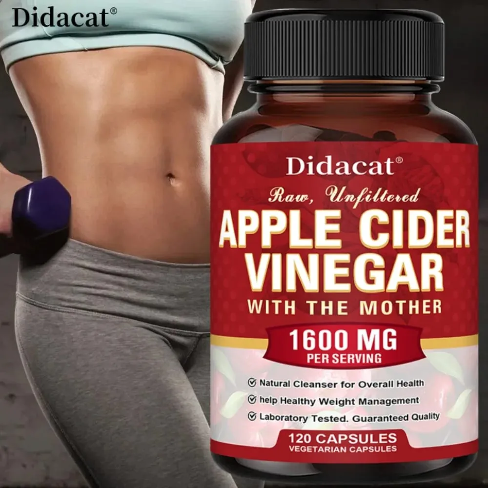Apple Cider Vinegar Capsules Detoxify Relieve Bloating and Constipation Help Weight Management Promote Digestive Health