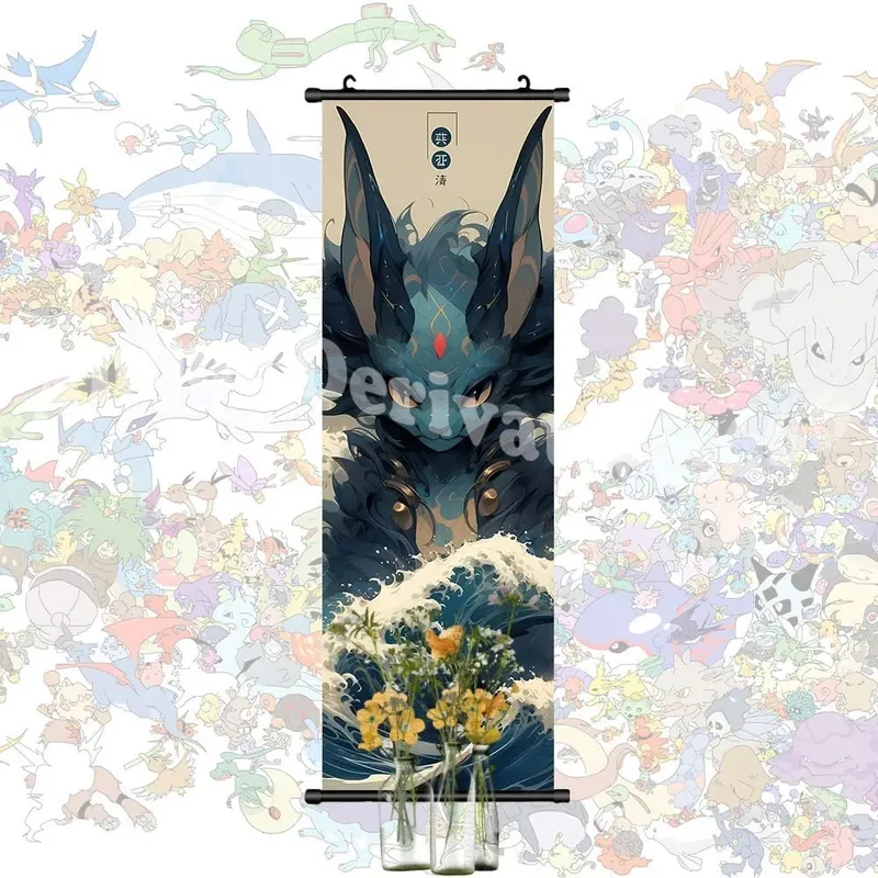 Έντυπη αφίσα Anime Έργα τέχνης τοίχου Gengar Εικόνες Charizard Ζωγραφική Καμβάς Pikachu Κρεμαστά ειλητάρια Διακόσμηση δωματίου στο σπίτι
