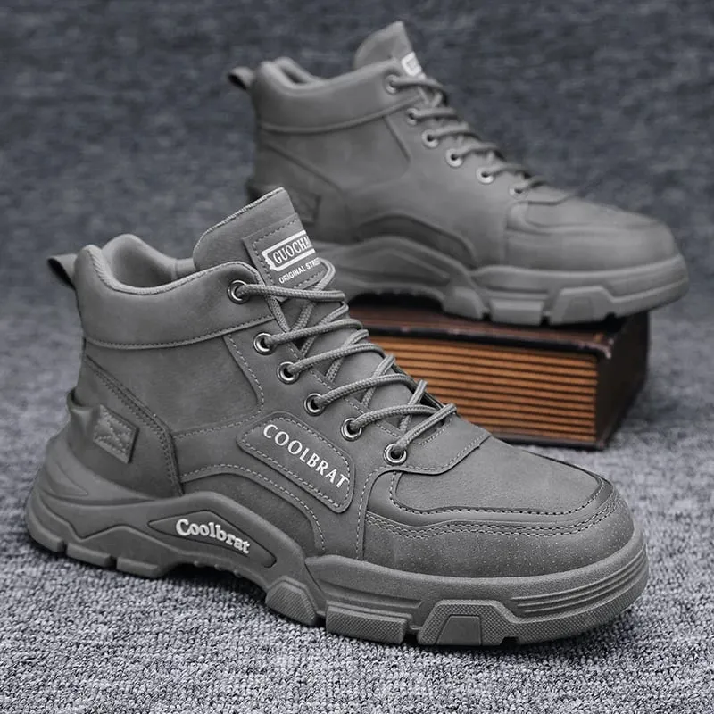 Men‘s Casual Sneakers High Quality Comfortable High Top Ankle Boots Chelsea Fashion Cowboy Work Shoes Trendy Versatiled Hombres