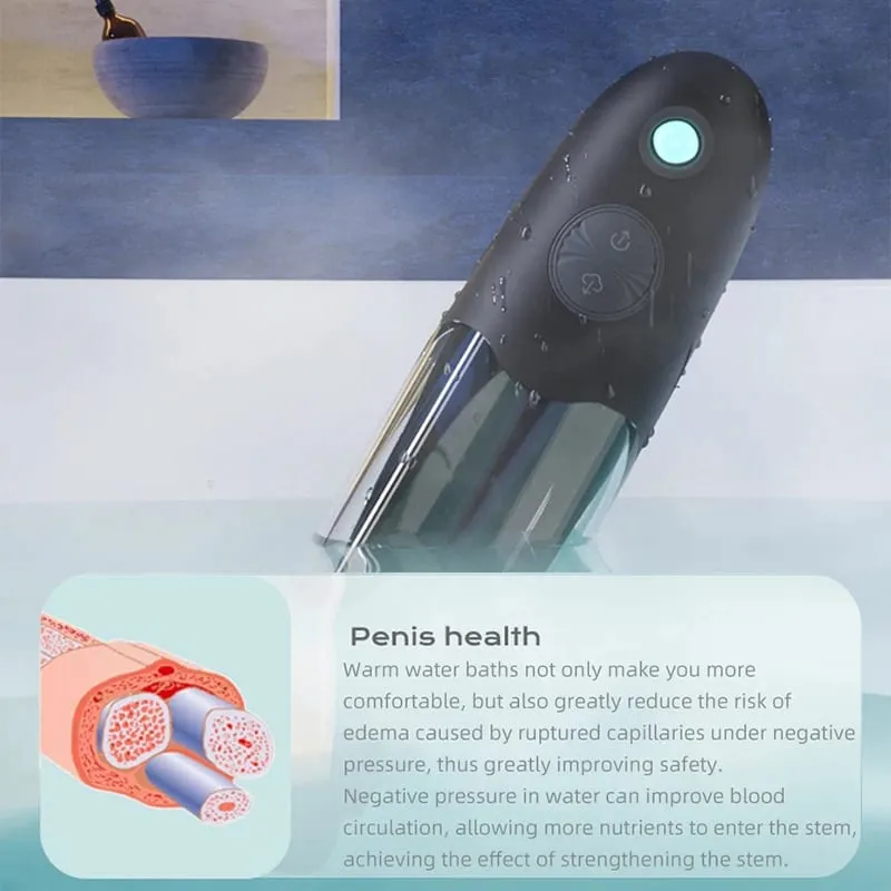 Electric Penis Pump Water Bath Penis Massage Enlarger Enlargement Vacuum Pump Penile Bigger Thicken Trainer Sex Toys for Men