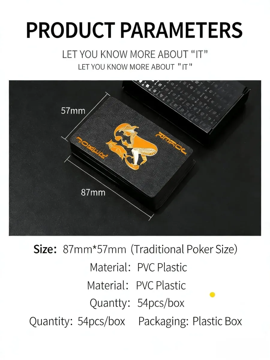 Luxury PVC Playing Cards Gold & Silver Inlaid Design Frosted Finish for Easy Shuffle Waterproof & Fold-Resistant Game Night