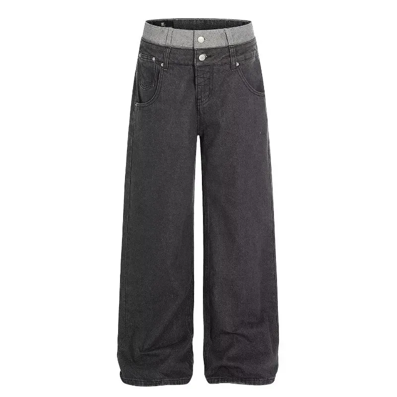 Herenjeans Herenbroek Losvallende zwarte wijde pijpen High Street Denim Relaxte rechte casual lente slouchy broek — image 7