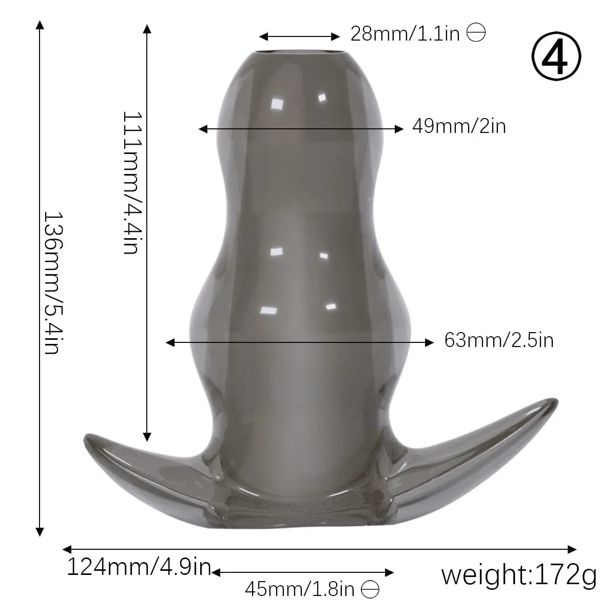 Purple TPE Hollow Tunnel Butt Plug Set - Graduated Open Anal Stretcher Plugs Flexible Sex Toy for Men & Women