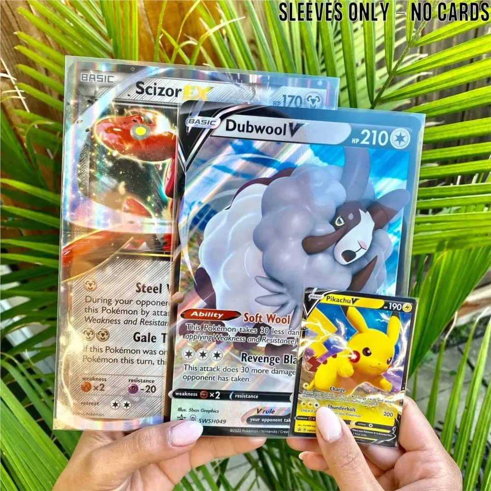 Jumbo Cards Sleeves L Xl Large Size Transparent Card Holder Protector For Tcg Mtg Game Sport Cards Oversized Trading Card Photo