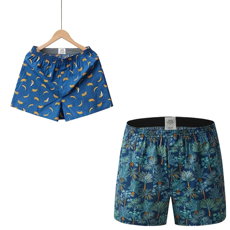メンズコットンボクサーパンツ、プリント柄メンズ下着、カレッジスタイルショーツ、夏の通気性と快適なルームウェア — image 20