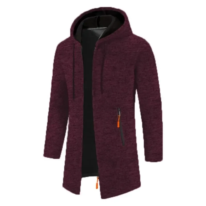 Nuevo suéter con capucha de manga larga para hombre, sudaderas con cremallera, ropa de calle de gran tamaño, chaqueta cálida de Color sólido para otoño, Sudadera con capucha para hombre — image 2