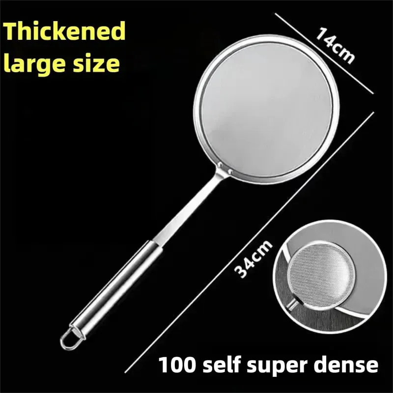 Filter Scoop Stainless Steel Fat Skimmer Spoon Fine Mesh Strainer Food Strainer With Handle Kitchen Oil Skimmer Strainer