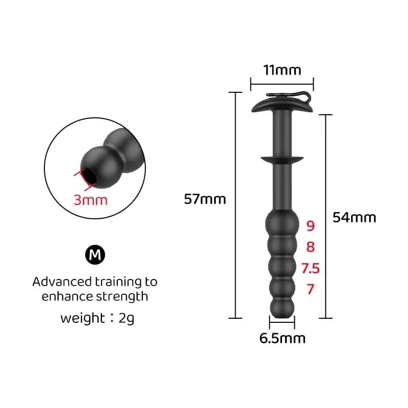 Parachute-style Beaded Easy-to-clean Hollow Rod With Anti-slip Guide for Male Urethral Dilation Alternative Adult Sex Toys