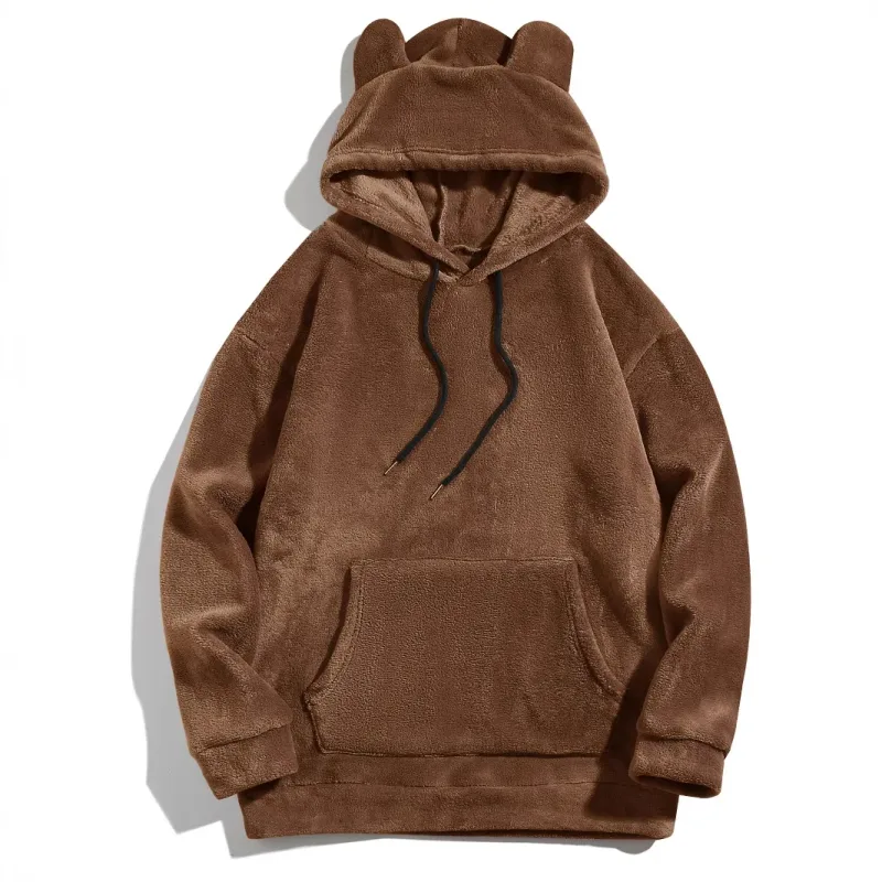 Men Autumn Winter Plus Size Hooded Coat Personality Fashion Casual Loose Daily Street Wear Male Hoodie Outerwear Tops