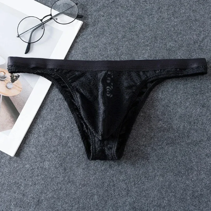 Men Thongs Briefs Jacquard Sheer Men's Underwear Sexy Accessories Hot Low Rise Pouch Very Hot Lingerie Breathable Underpants