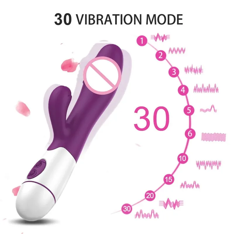 Anal Vagina Massage G-spot Masturbator Erotic Dildo Rabbit Vibrator Vibrators For Women 30 Frequency Dual Vibrating Sex Toys