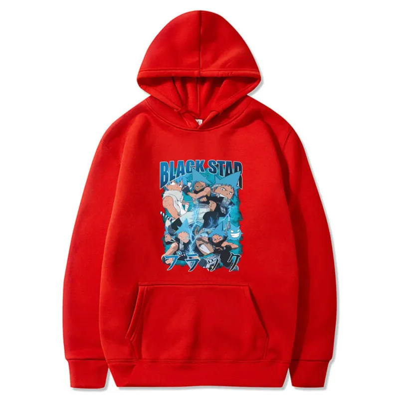 Anime Soul Eater Black Star Graphic Print Men Women Funny Clothes Fashion Oversized Hoodies Winter Casual Long Sleeve Streetwear