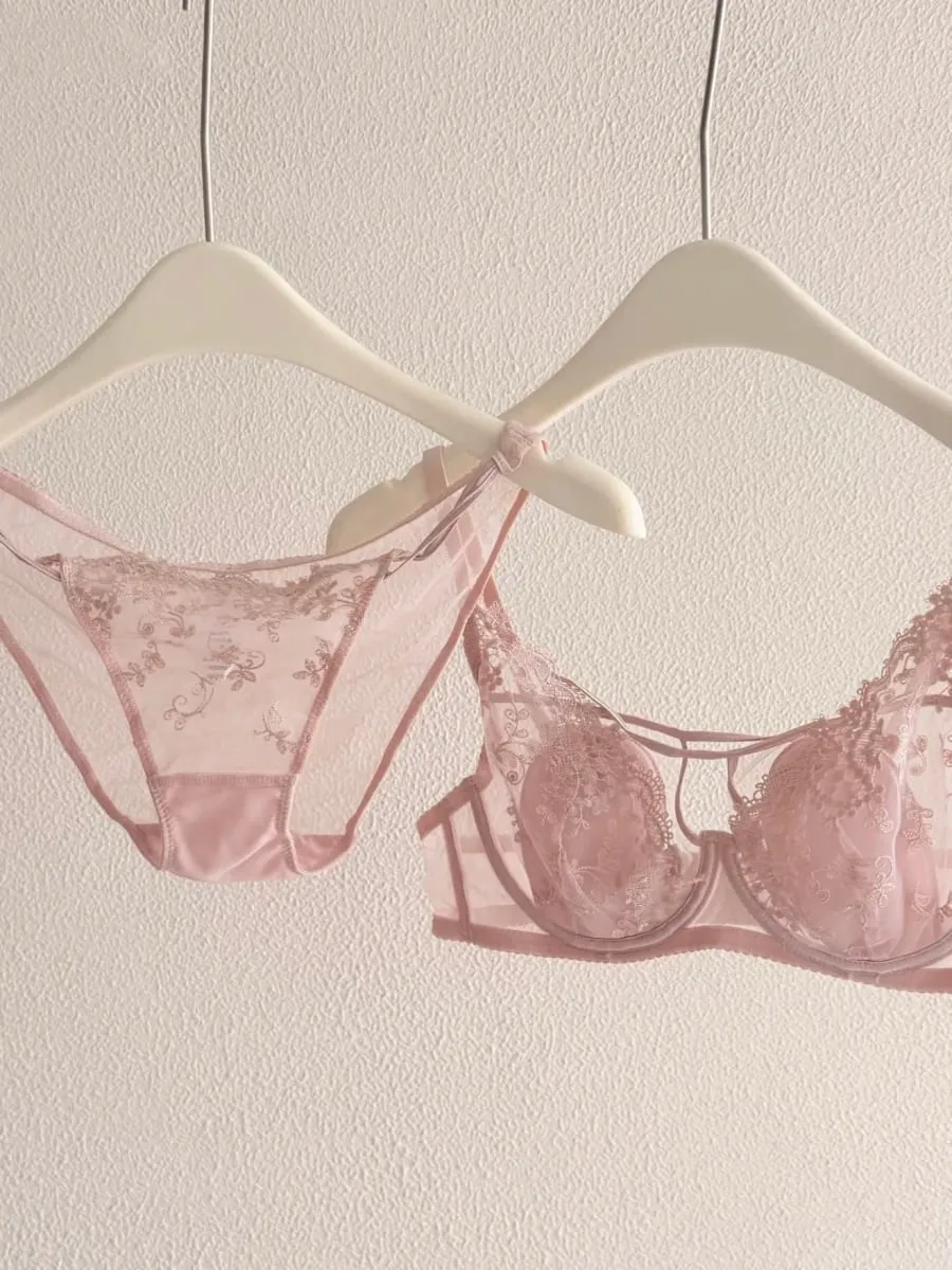 French Lace Women's Lingerie Set Summer Thin Bunny Ear Cups Minimizer para sa Malaking Breasts Lift at Anti-Sagging Side Support Bra — image 3