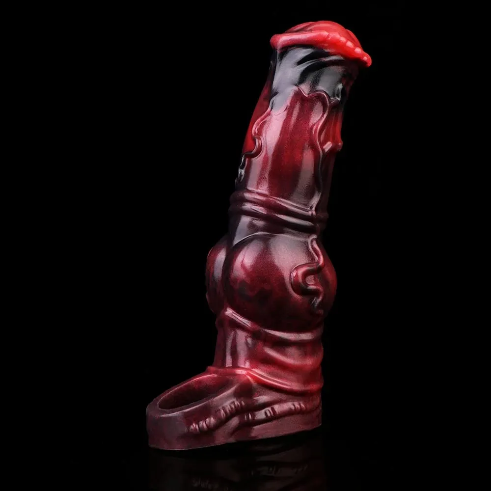 Malaking Horse Penis Sleeve Hollow Dildo Enlargement Sleeve Silicone Reusable Knot Condom Cock Ring Extender Sex Toys para sa Mga Lalaki