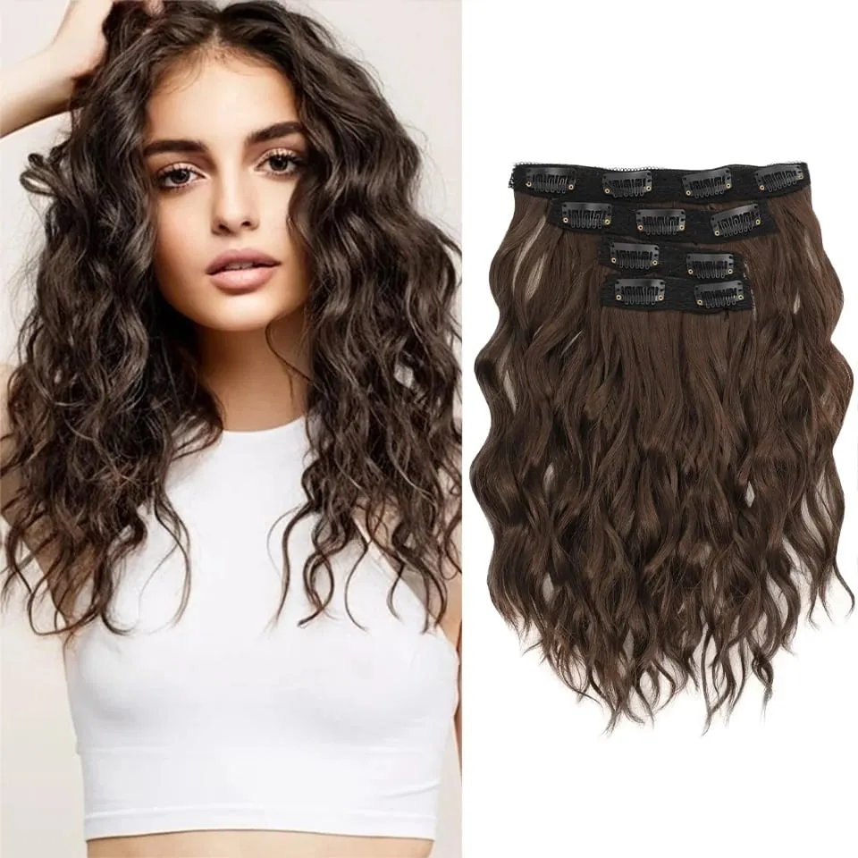 12 inch Four Piece Water Ripple Short Roll Clip Hair Extensions Suitable For Women's Daily Gatherings Gestivals And Celebrations