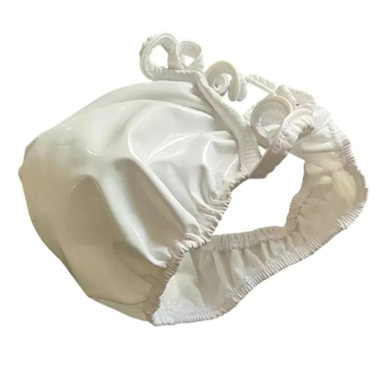 Sexiga män PVC glänsande U konvex pouchtrosor Lågväxt G-string Latexolja Glossig Sexig stringtrosa Carapace U Bulge Underkläder
