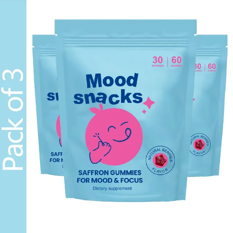 Gummies Safron untuk Kanak-kanak dengan Ekstrak Safron Bunga Keghairahan & Suplemen Sokongan Mood Tenang GABA untuk Mood Fokus & Relaksasi