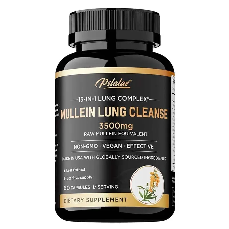 Mullein Lung Cleansing - Lung Clearing Lung Health Immunity - Smoker's Respiratory Supplement Vegetarian Capsules