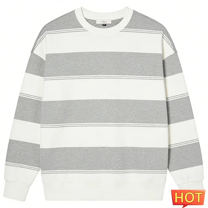 Simple Fashion Striped Pattern Sweatshirts For Men Casual Autumn 3D Printed Long Sleeve Hoodies Loose Daily Wear Basic Pullovers