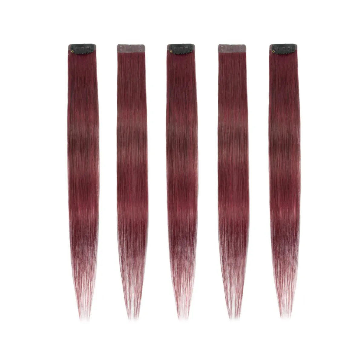 2 Pcs Pink Hair Extensions 16Inches Straight Colored Hair Colorful Clip in Extensions Highlight Party for Girls and Women Gift