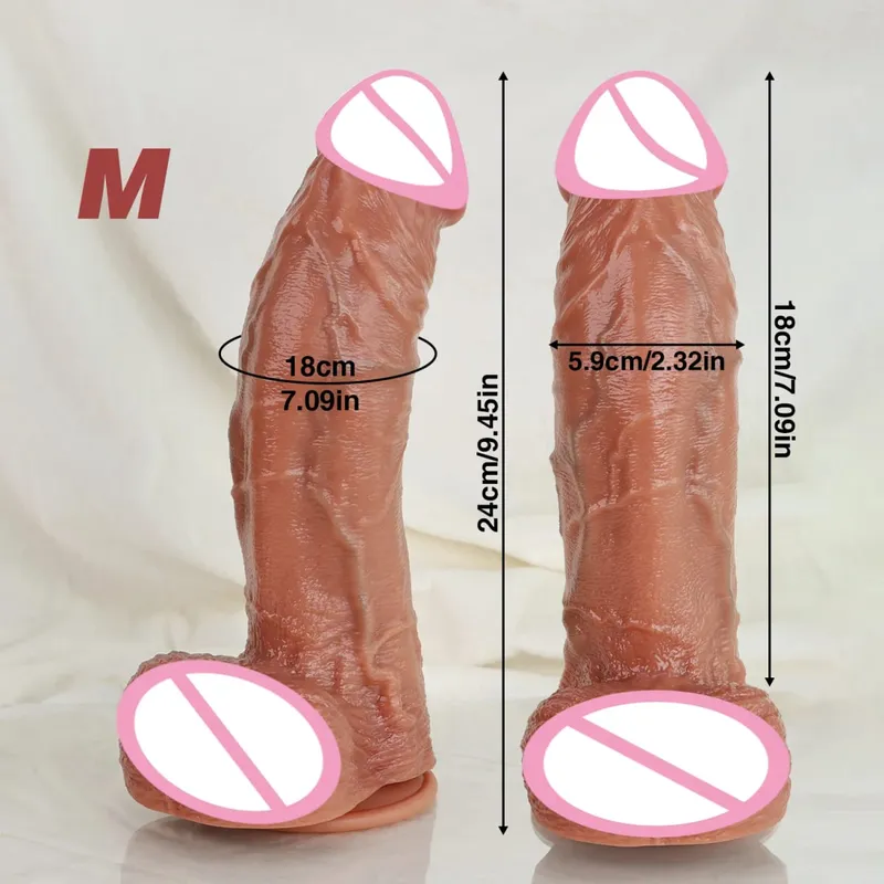 Realistic Soft Double Silicone Big Dildo Simulated skin artificial penis Vaginal Masturbation Suction Cup Big Dick Woman Sex Toy