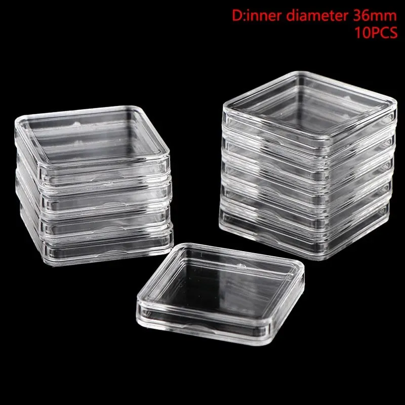 Z. 10PCS Square Clear Plastic Protector Containers Case For Token Board Game Holder Boxes Cards Collection