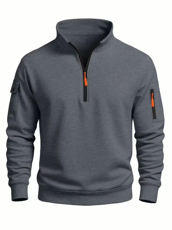Men's Sweatshirt 2025 Autumn and Winter New Casual Sports Casual Long Sleeved High Neck Half Zipper Windproof Top