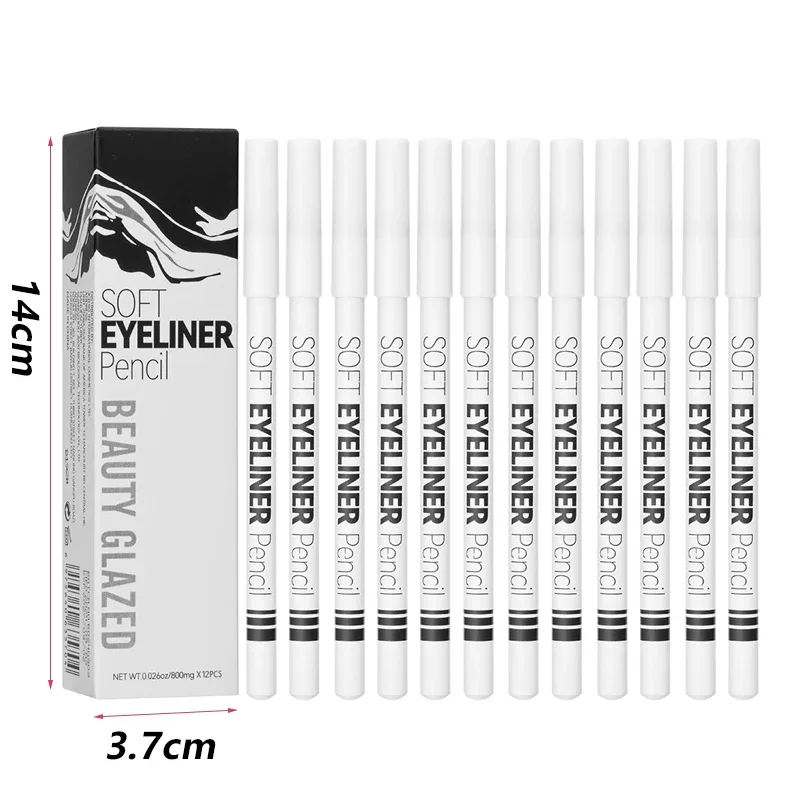 Smooth Waterproof White Eyeliner Pencil - Long-Lasting Eye Brightener Easy Wear Fashion Makeup Tool for Smooth Application