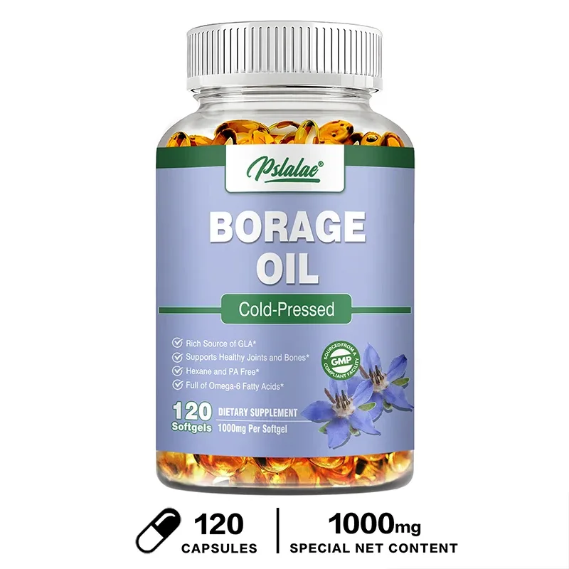 Borage Oil Capsules - Helps Maintain Skin Joint and Bone Health Relieves Cellular Stress and Provides Antioxidant Support