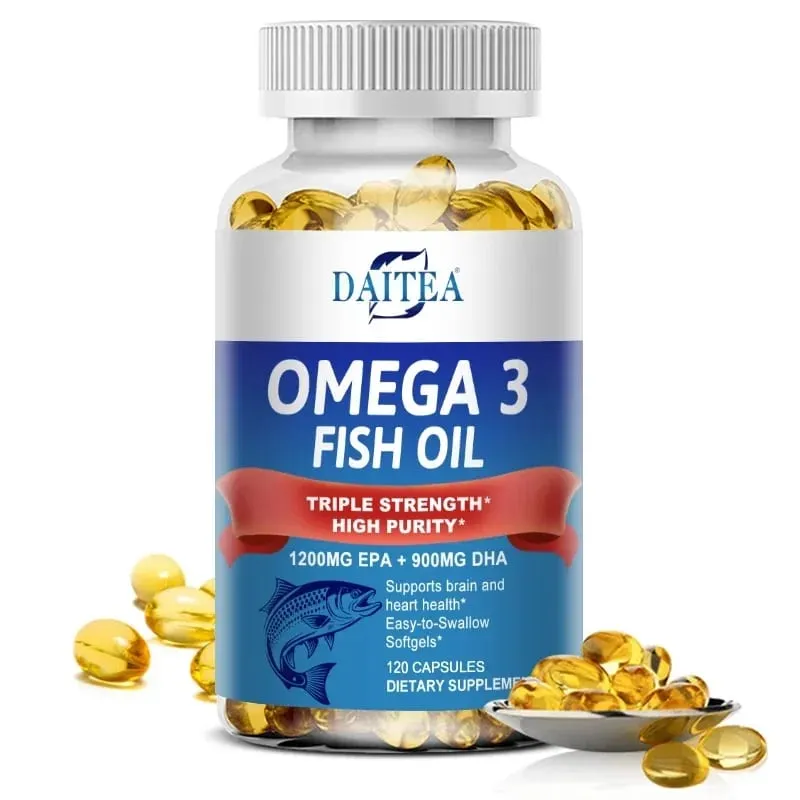 Omega 3 Fish Oil - for Nervous System Skin and Hair Health Antioxidants - Easy To Swallow